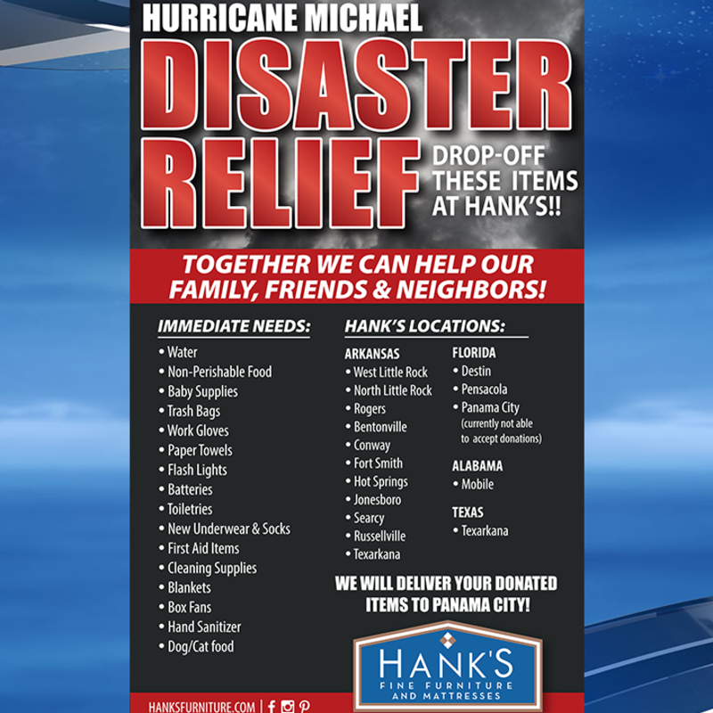 Hank S Begins Company Wide Collection For Hurricane Michael