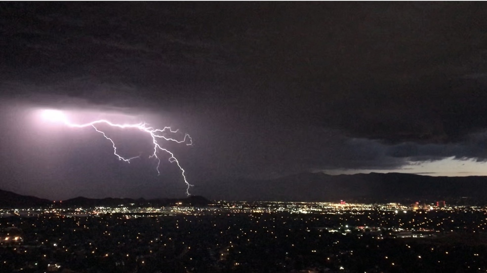 Rain, lightning over RenoSparks area KRNV