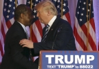 Former Republican presidential candidate Ben Carson embraces Republican presidential candidate Donald Trump after announcing he will endorse Trump during a news conference at the Mar-A-Lago Club, Friday, March 11, 2016, in Palm Beach, Fla. (AP Photo/Lynne Sladky) GOP 2016 Trump_Leak (2).jpg