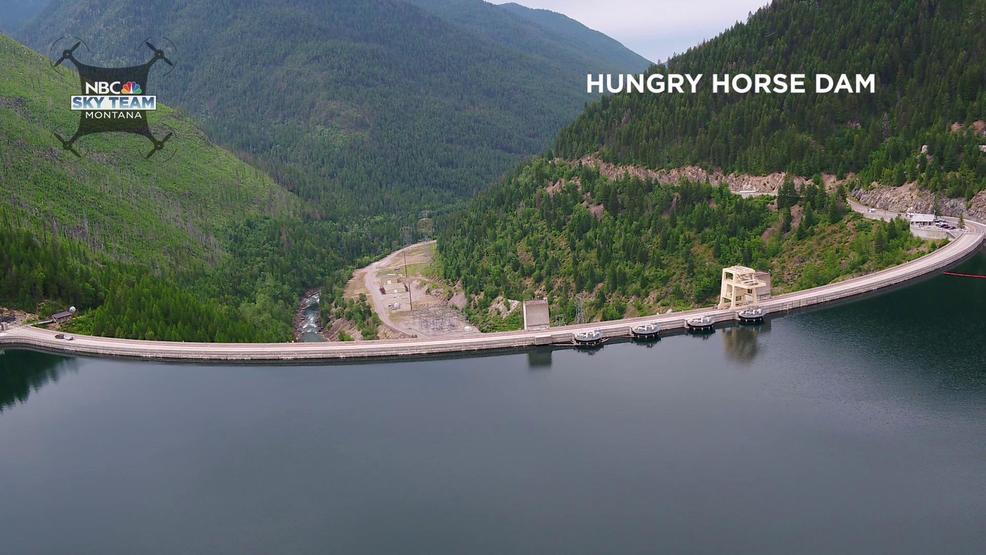 Drone video of Hungry Horse Dam KECI
