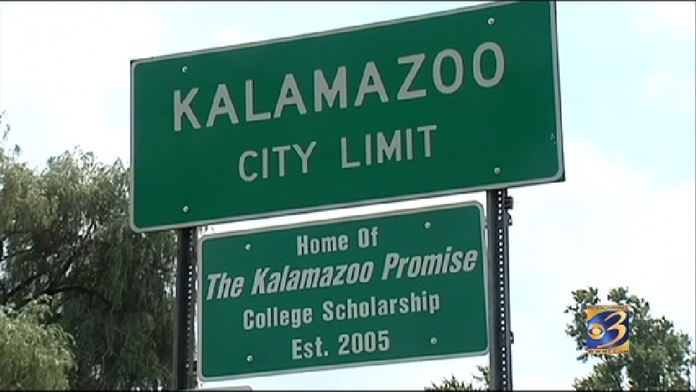 Kalamazoo unveils new city entrance sign touting the Kalamazoo Promise WWMT