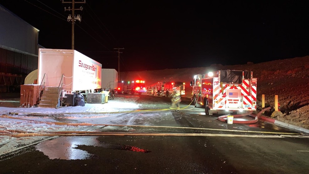Fire crews knockdown fire in battery processing plant in Storey County