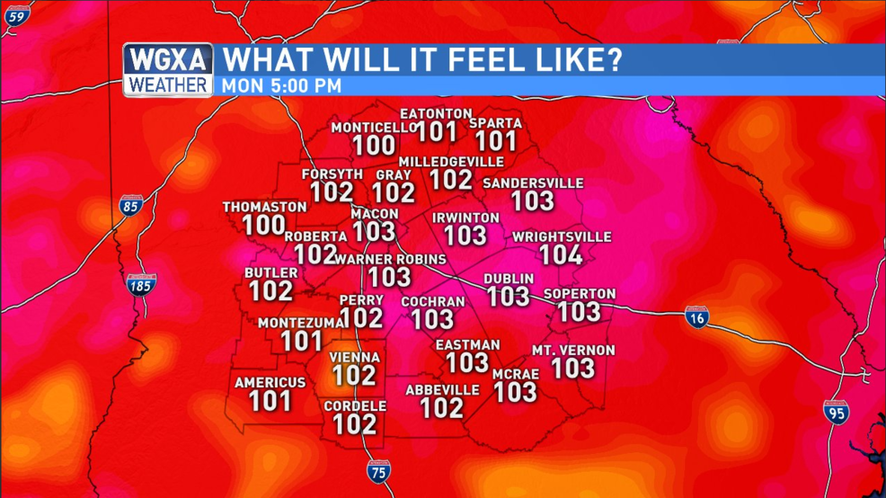 Hot temperatures will continue in Middle all week WGXA