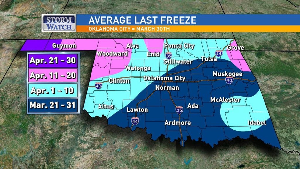 Good question when is Oklahoma's average last freeze? News, Weather