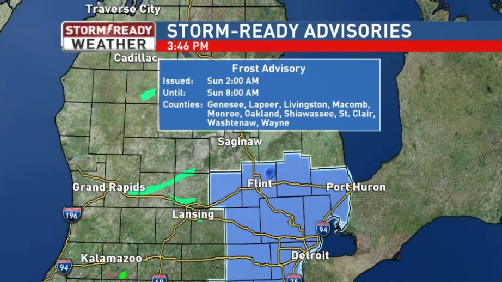 Frost Advisory Issued for Lapeer, Genesee, Shiawassee counties WSMH